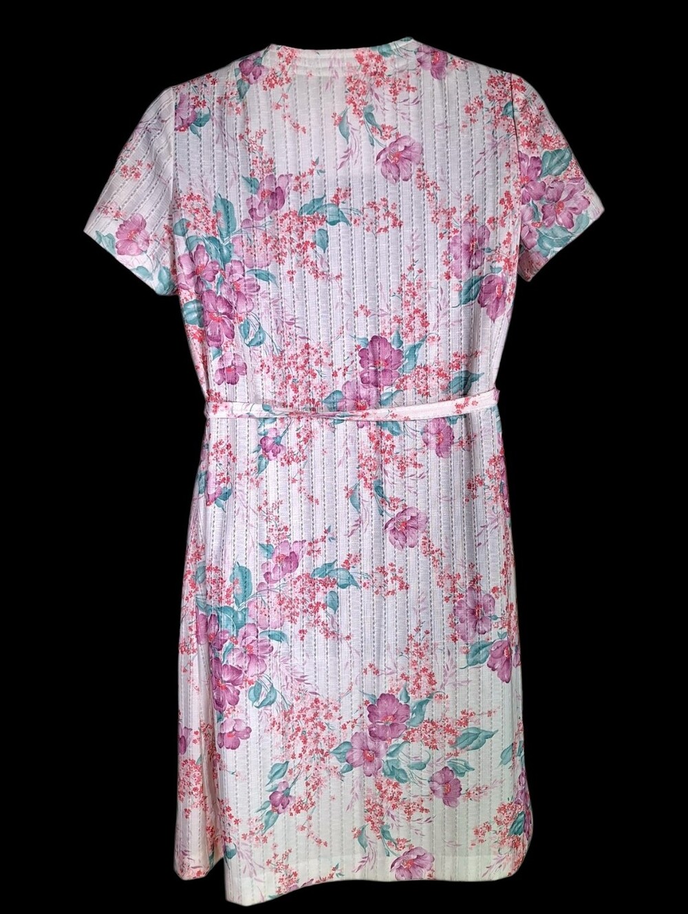 Vintage 70s Floral House Dress L/XL Semi Sheer Grannycore Cottagecore Muumuu - Picture 2 of 8